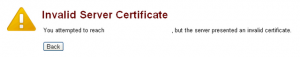 Invalid server certificate